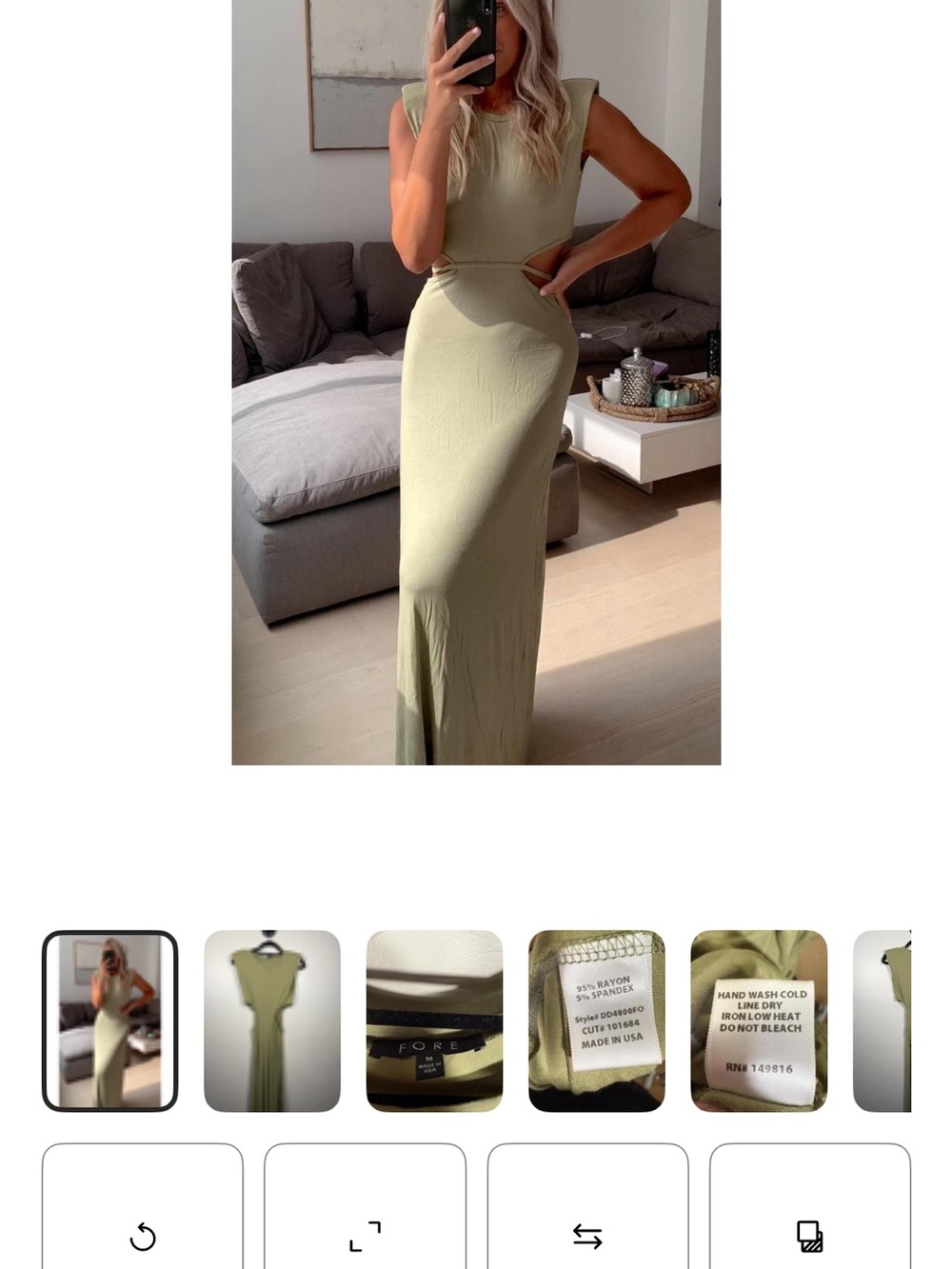 Fore Olive Cutout Maxi Dress-Skirt